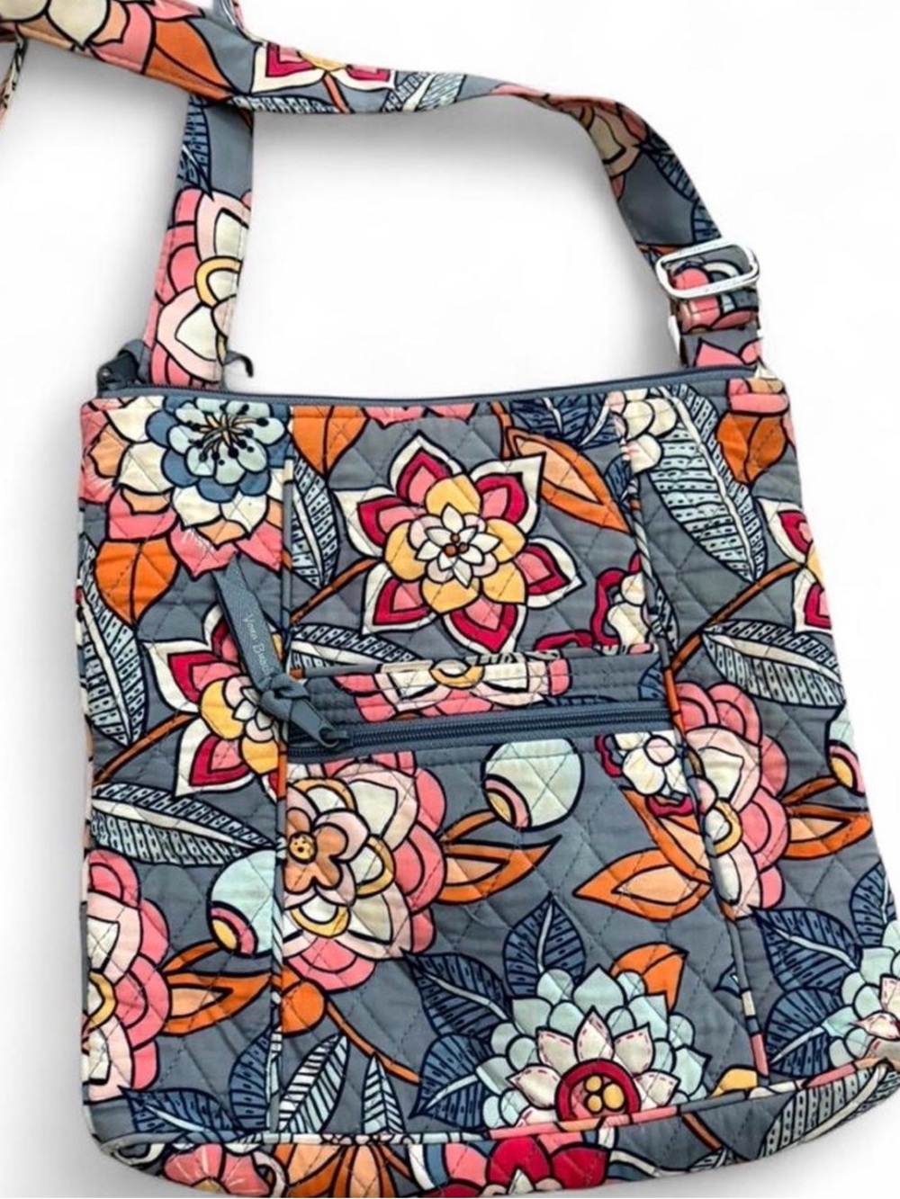 Quilted Light Teal Lined Cosmetic Pouch